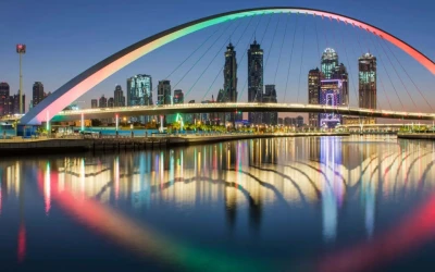 Tolerance bridge — a curved bridge over the Dubai canal