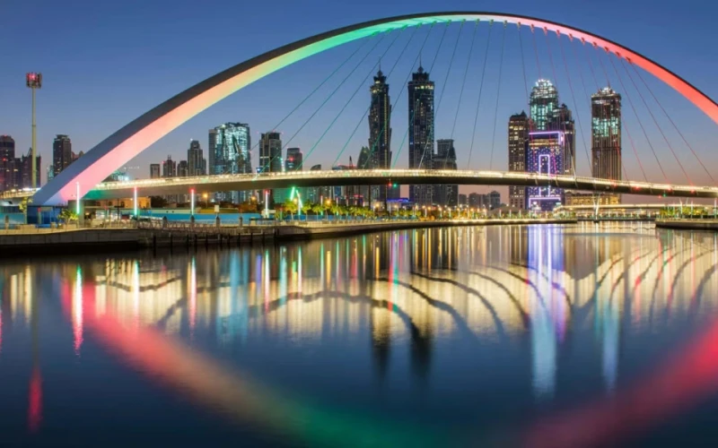 Tolerance bridge — a curved bridge over the Dubai canal