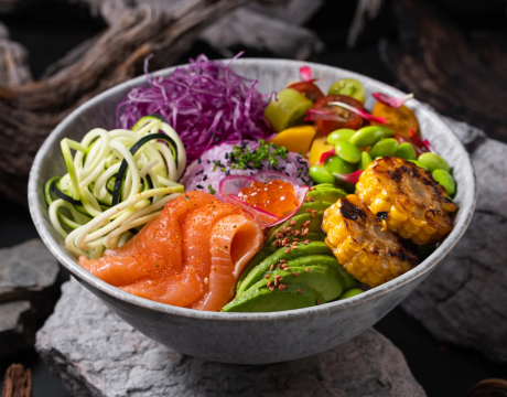Poke with salmon