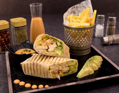 Grilled chicken avocado wrap